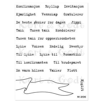 Kort & Godt stempelplate M206 Ord