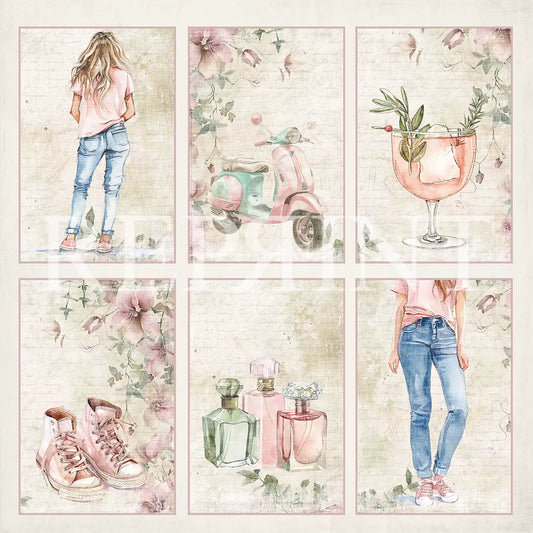 NYHET! Reprint - Girly - Cards - 12x12 tosidig mønsterark