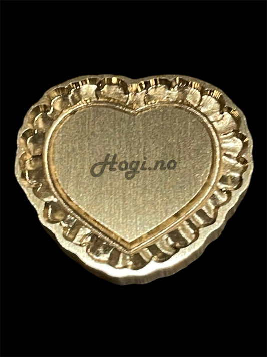 NYHET! Lakkstempel- wax sealing coin- Hjerte med blondekant- 2,5 X 2,2cm