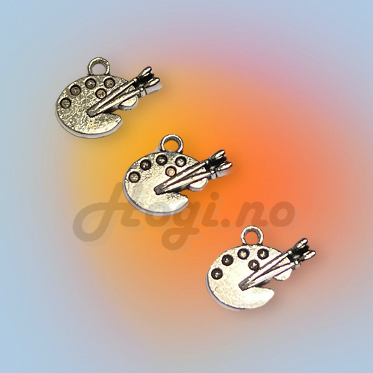 Charms / miniatyr / metallcharms - malepalett / maleskrin / kunstner 5 stk