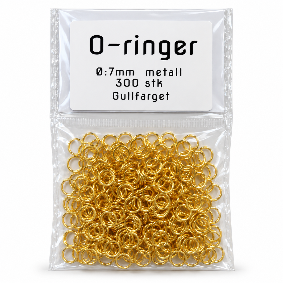 O-ringer i metall – 7 mm, 300 stk. velg farge!