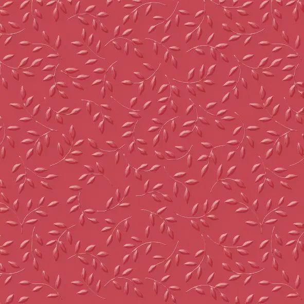 Servietter - lunsj - 33x33cm - Leaves Rød  - med blad struktur