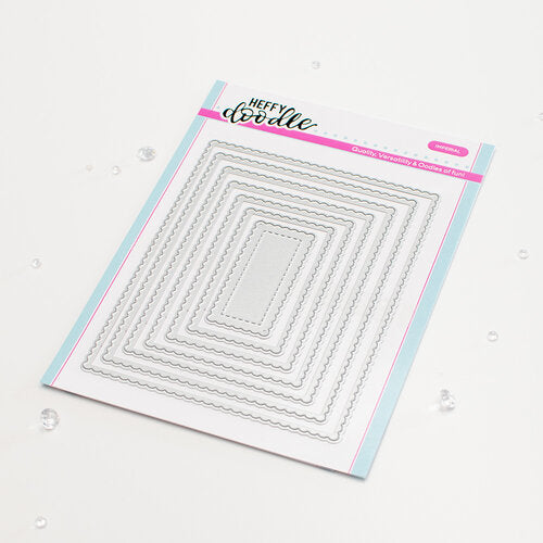 Heffy doodle -  scalloped imperial Rectangle - Cutting Dies