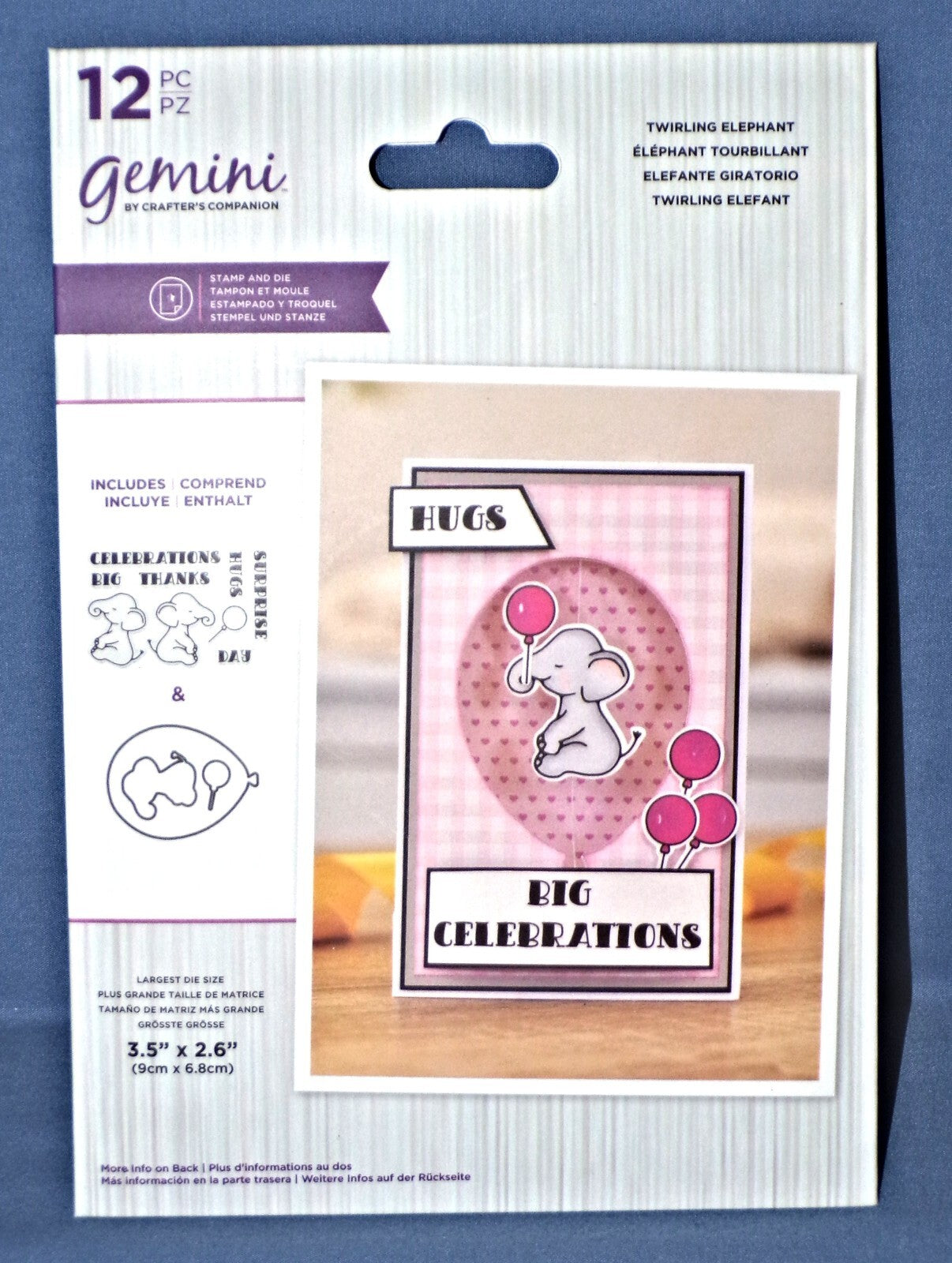 Gemini - Twirling ELEPHANT  Stamp & Die (GEM-STD-TWIRLCTET)