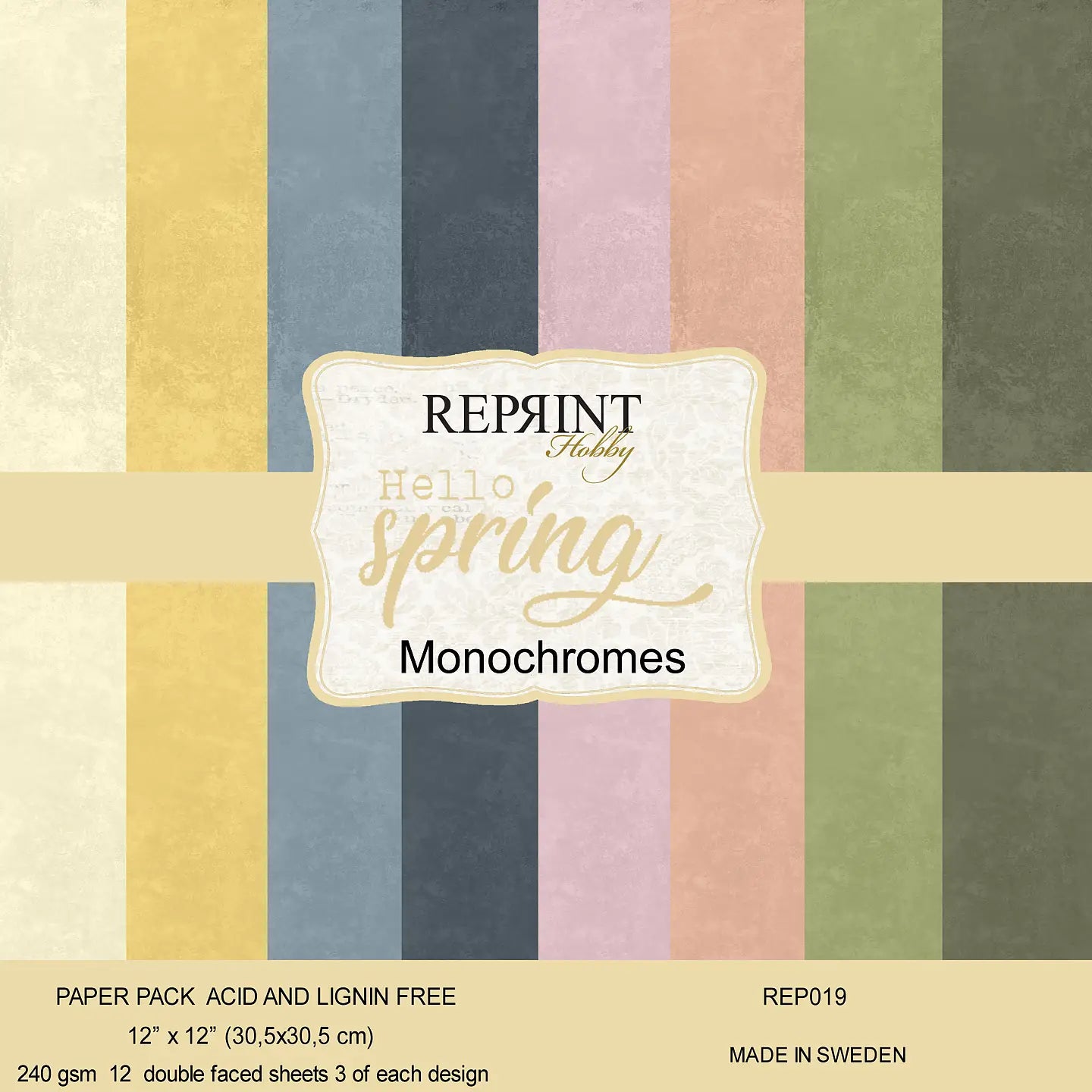 NYHET! Reprint -Hello Spring Monochromes - 12x12 -Rep019