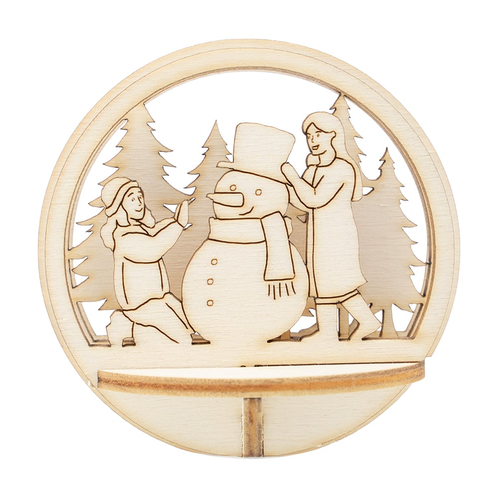 3D Figursett i tre til julekuler – Julekule Ø: 78mm