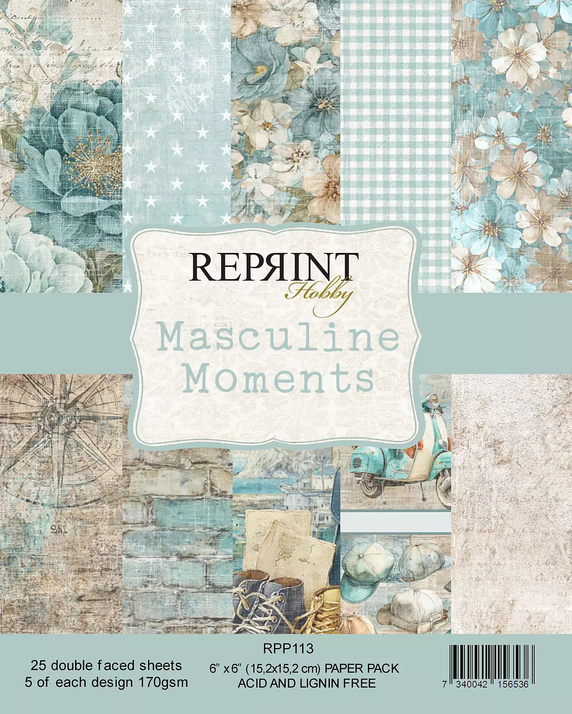 NYHET! Reprint  - Masculine Moments Collection - 6x6