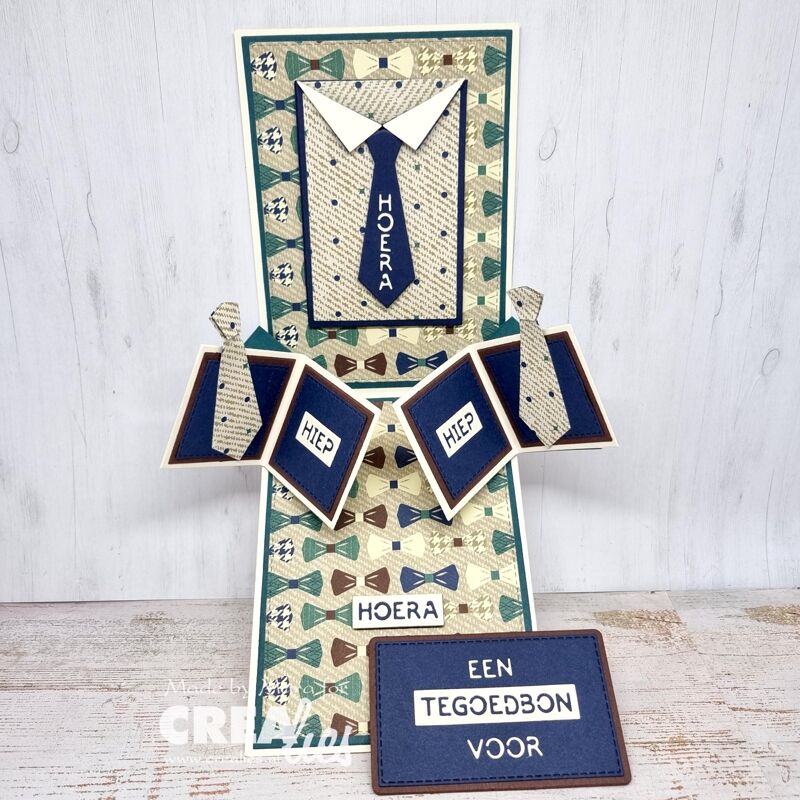 Crealies - skjorte gavekort lomme  - CLXtra204