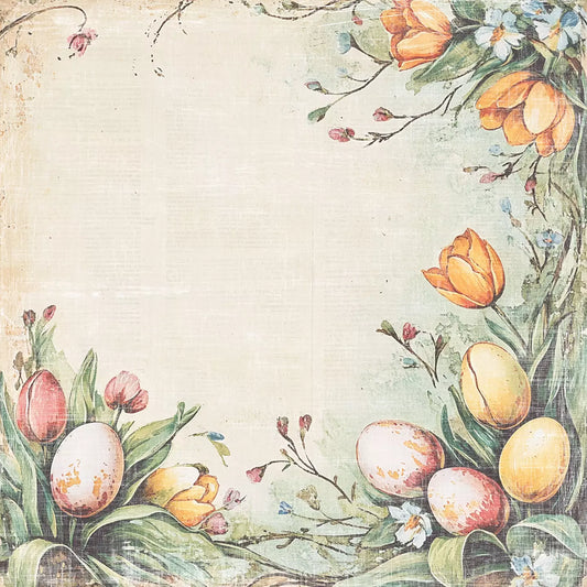 NYHET! Reprint- Hello easter tulips - rp0682 - 12x12