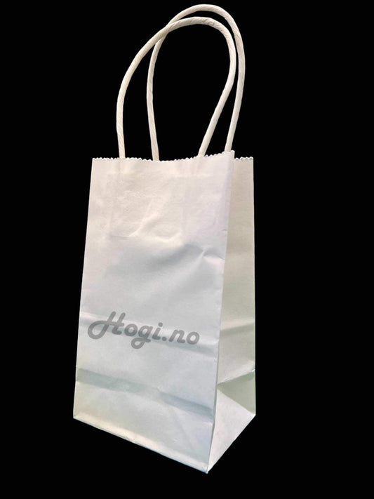 5 stk Papirpose med hank, hvit