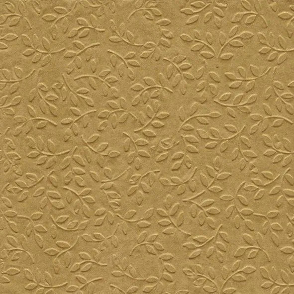 Servietter - lunsj - 33x33cm - Leaves Gull  - med blad struktur