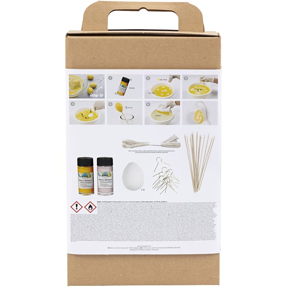 DIY Kit - hobbypakke - Marmorering påskeegg kit