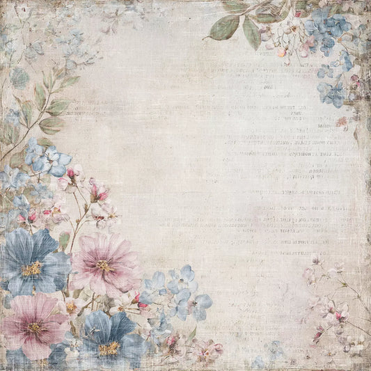 NYHET! Reprint mønsterark - Happiness-  flowers Corner- 12x12