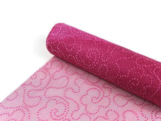 Sizolace rose / flock / Sizoweb  bordløper - Fuchsia -  30cm x 5m