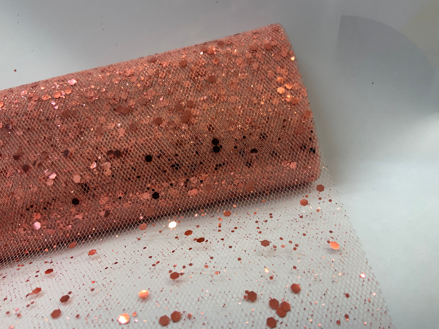 Tyll rosa med Shimmer /glitter15cm