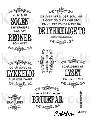 Kort & Godt stempelplate M-256 Husk å se solen i hverandre når det regner som mest