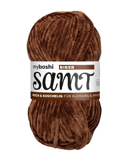 Myboshi Garn -Chenillegarn - Samt  Biber 100g  - brun