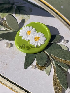 NYHET! Lakkstempel- wax sealing coin- Blomster - Tusenfryd  Ø:25mm