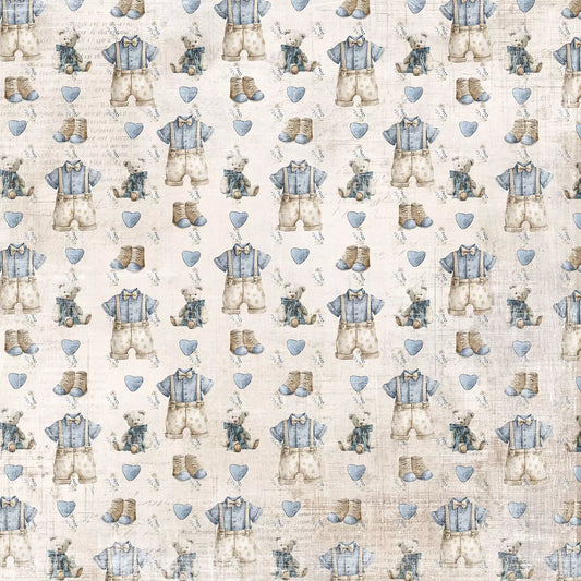 NYHET! Reprint mønsterark - Happiness- Blue heart cloud- 12x12