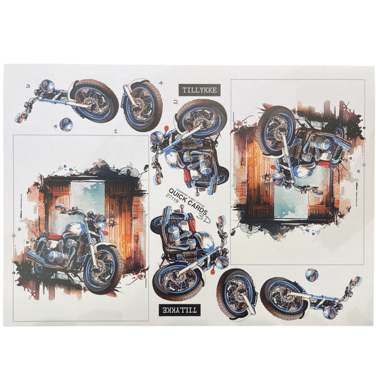 3D klippark - tøff motorsykkel