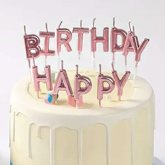 Kakelys - «HAPPY BIRTHDAY» - velg farge - H=30mm