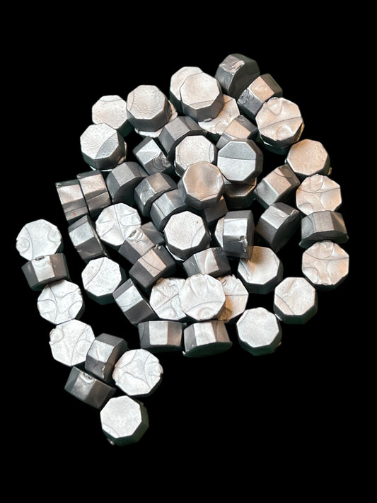 Wax octagon - Sølv , voks til bruk med lakksegl/ lakkstempel 17g