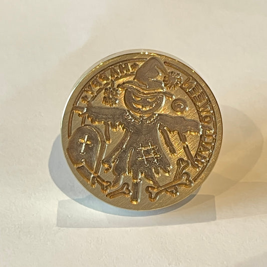 lakkstempel- wax sealing coin - fugleskremsel «Happy Halloween»🎃🪦 - til lakkstempel segl