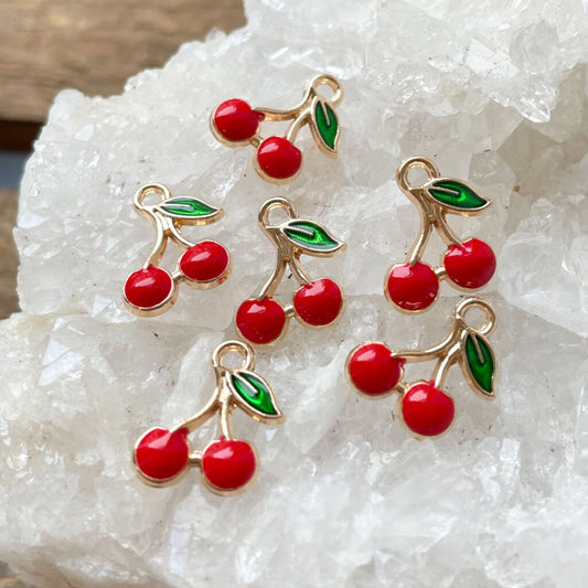 Charms - kirsebær / cherry 🍒 - 5 stk