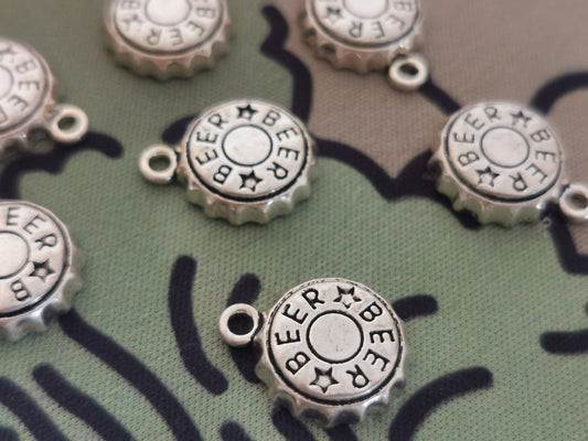 Beer metallkork charms 2 stk pr pk