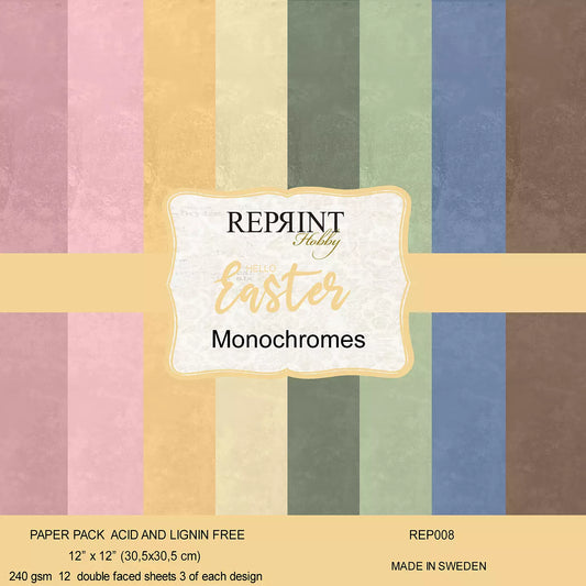 NYHET! Reprint  - Hello easter  - Monochromes Collection Paperpack 12x12'
