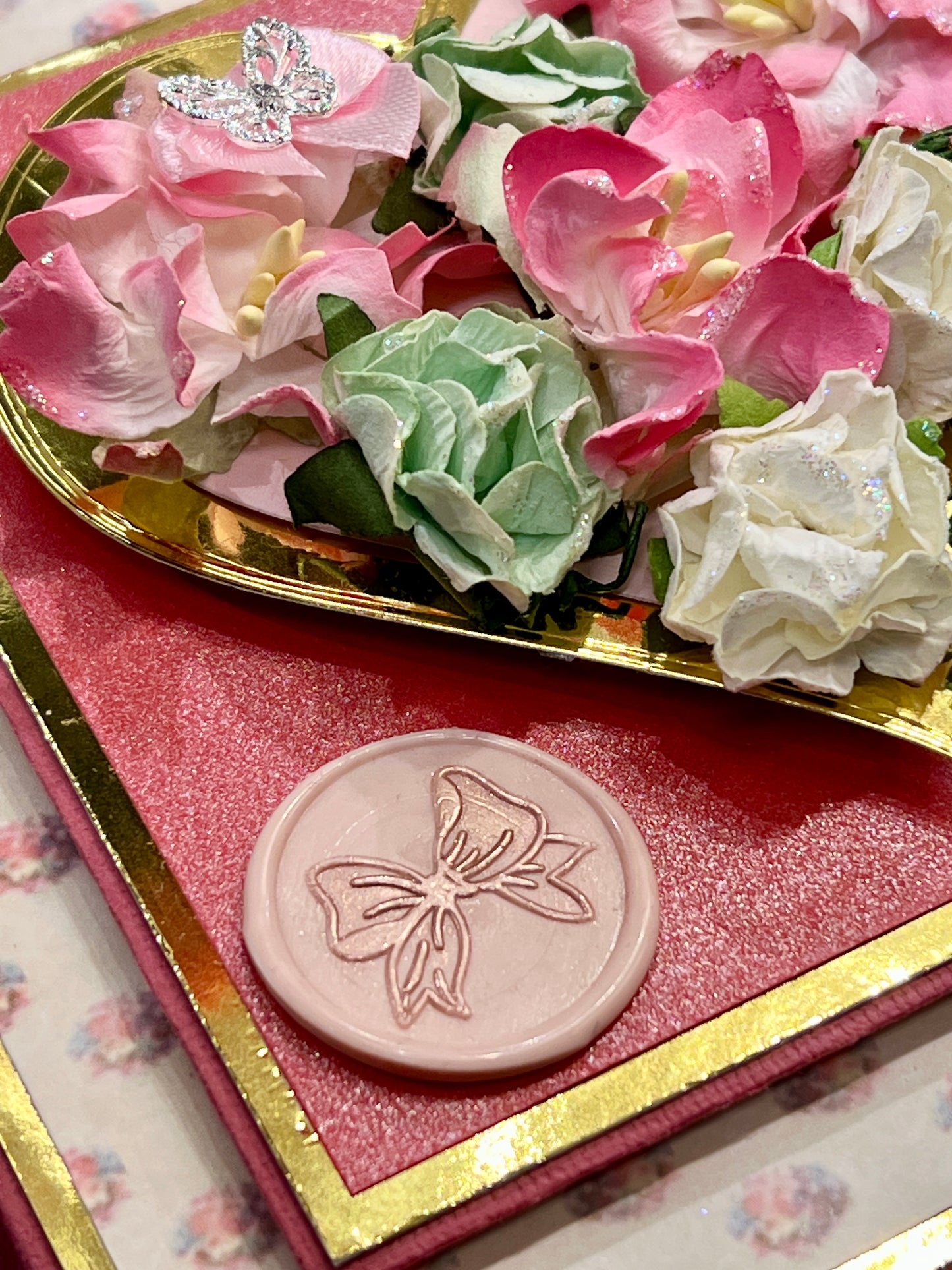 Lakkstempel- wax sealing coin -motiv: Sløyfe 2 -Ø 2,5cm - til lakkstempel segl