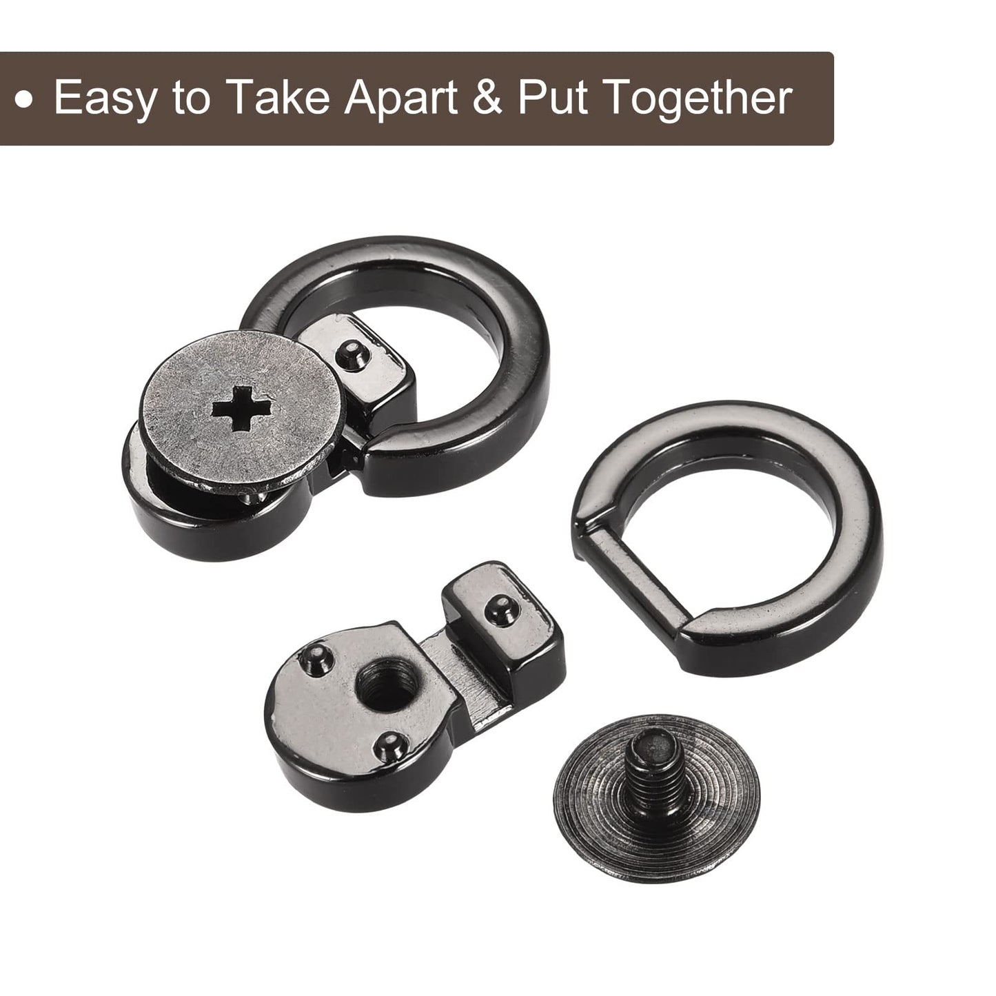 Håndtak med skrufeste - flatt - velg farge - 15x17mm