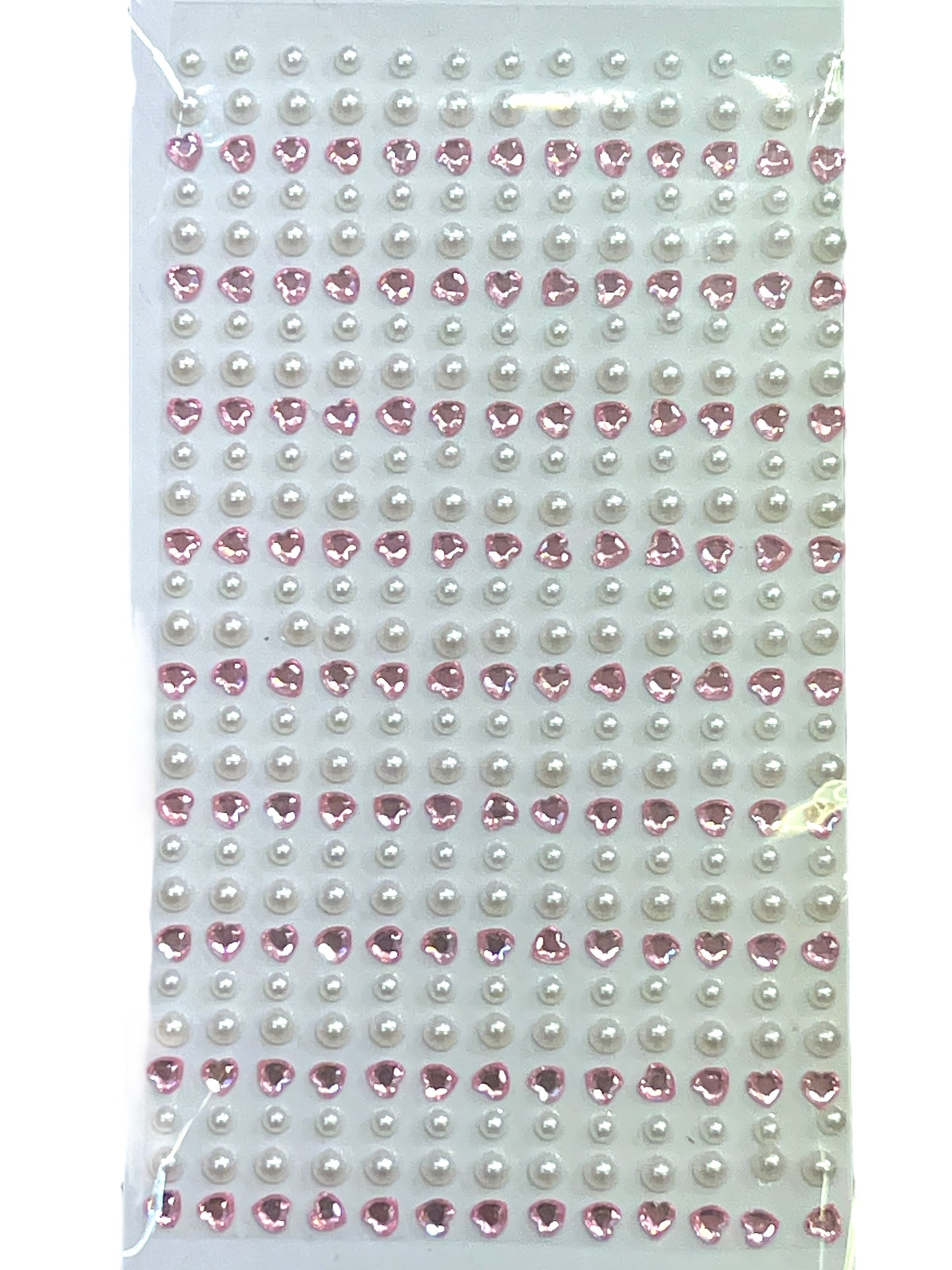 Halvperler - Halvperle og bling/strass hjerte - 351  assortert