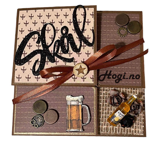 Hobbypakke/ hobbykit - Kort med enkel og gøy bretteteknikk