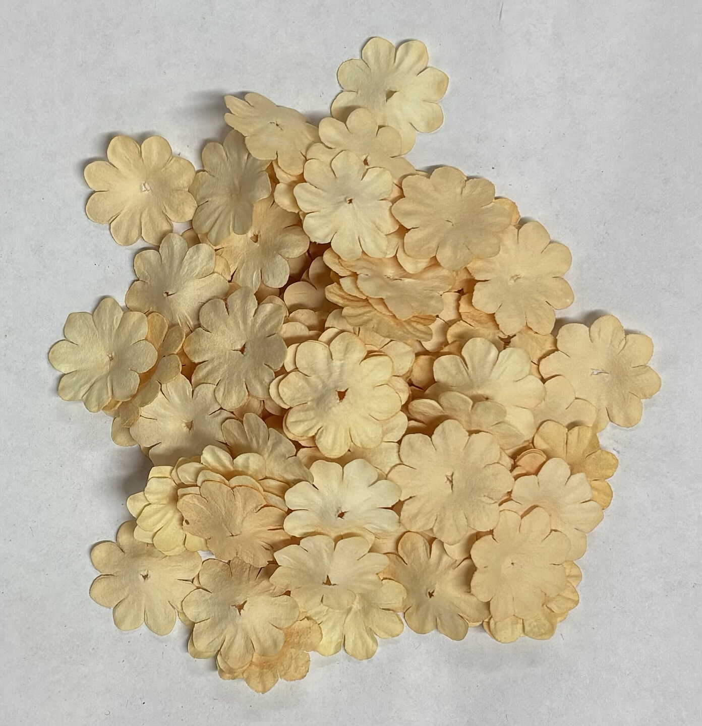 Forhåndsbestill nå! Kommer snart! NYHET! Reprint Mini Papirblomster 20 mm 100 st Creme