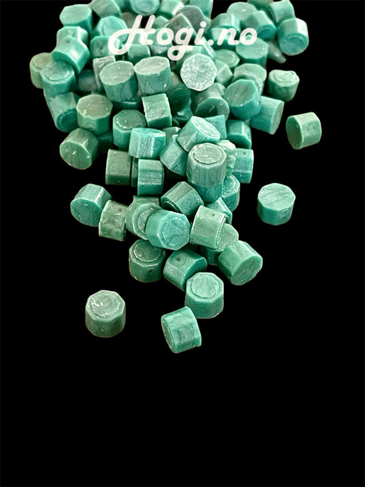 Wax octagon / voks - grønn, voks til  bruk med lakksegl/ lakkstempel -17g