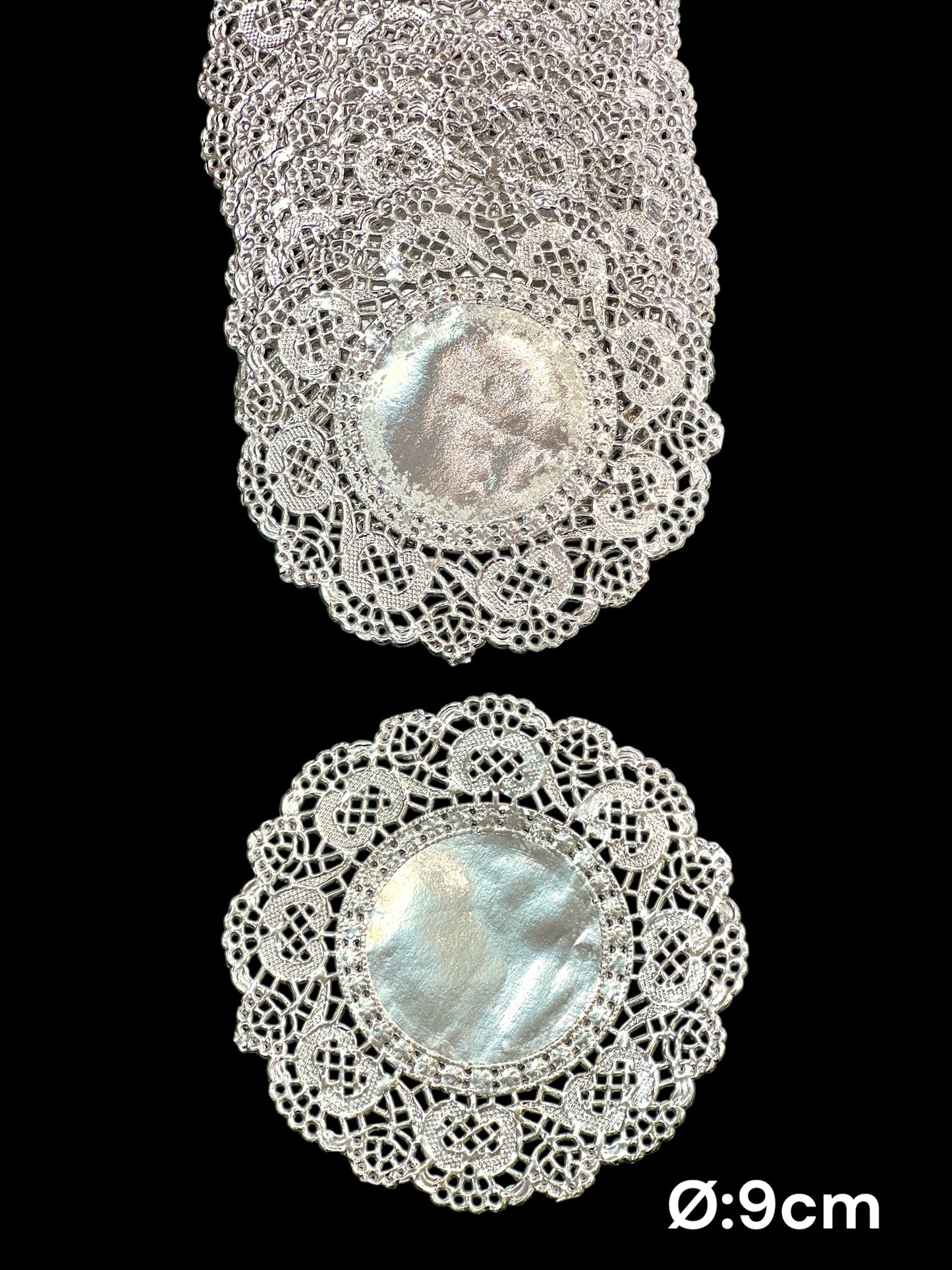 NYHET! Doilies / kakeserviett / blondeserviett sølvfarget  Ø:9cm