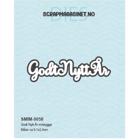 NYHET! « Godt Nytt År » tekstdie m/skygge - die