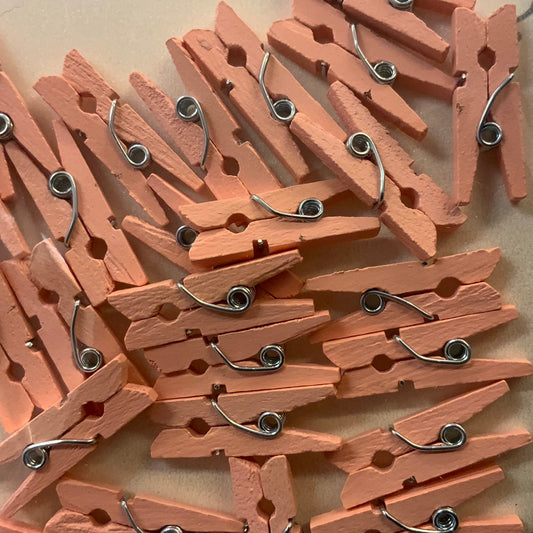 Klyper små - farge: rose/ rosa/peach. Str: 2,5cm lang. 25stk