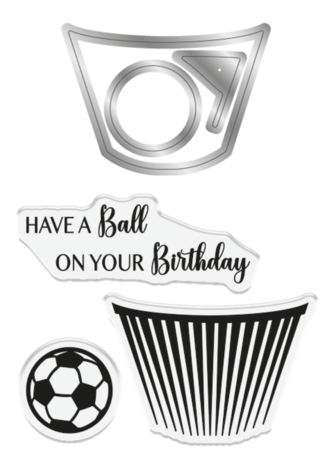Crafter’s Companion Footy cupcake Metal Die + stamp set- 3 dies + 3 stempler i settet