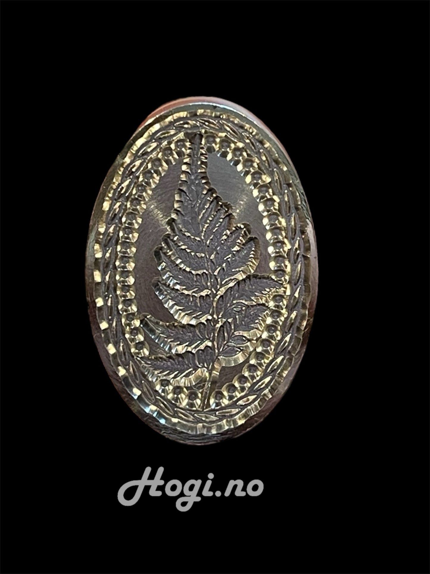 Lakkstempel- wax sealing coin - oval- bregne / blad 🌿- til lakkstempel segl