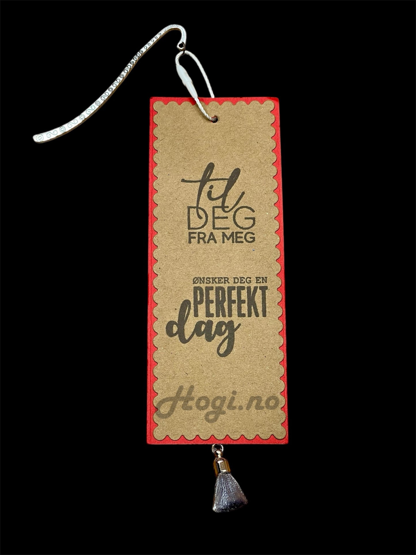 2 stk Bokmerkekrok  med øyehull til å henge dekor i. L ca 8,5 cm