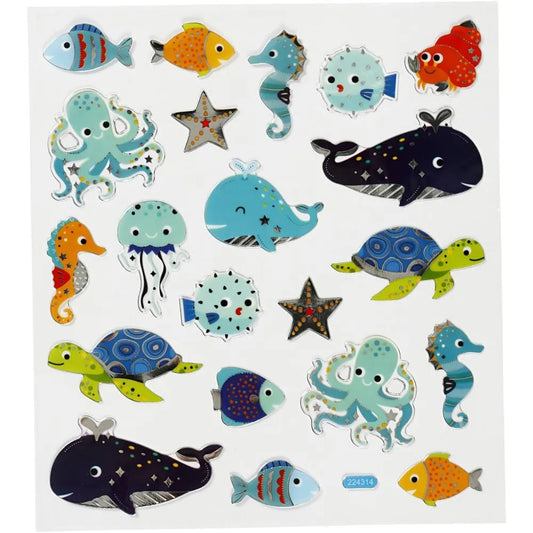 Klistremerker skjø dyr / sea animals 1 ark