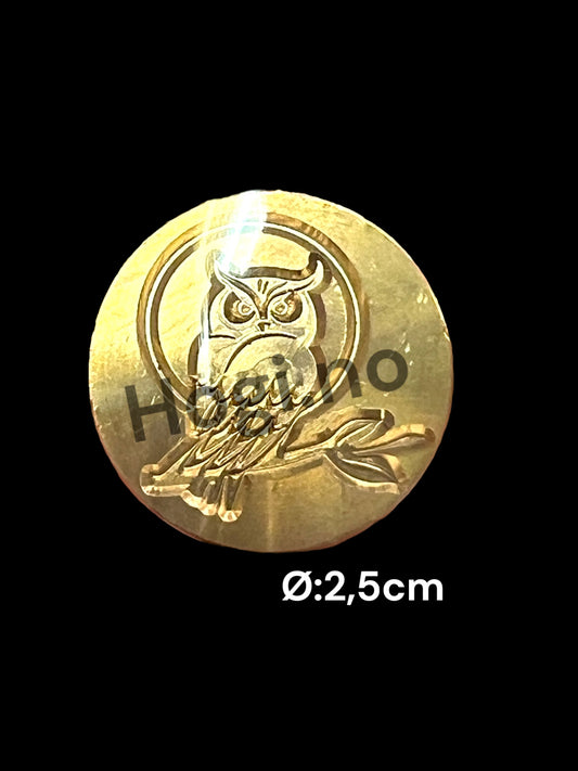 Lakkstempel - wax sealing coin - Ugle på gren 🦉 - til lakkstempel segl