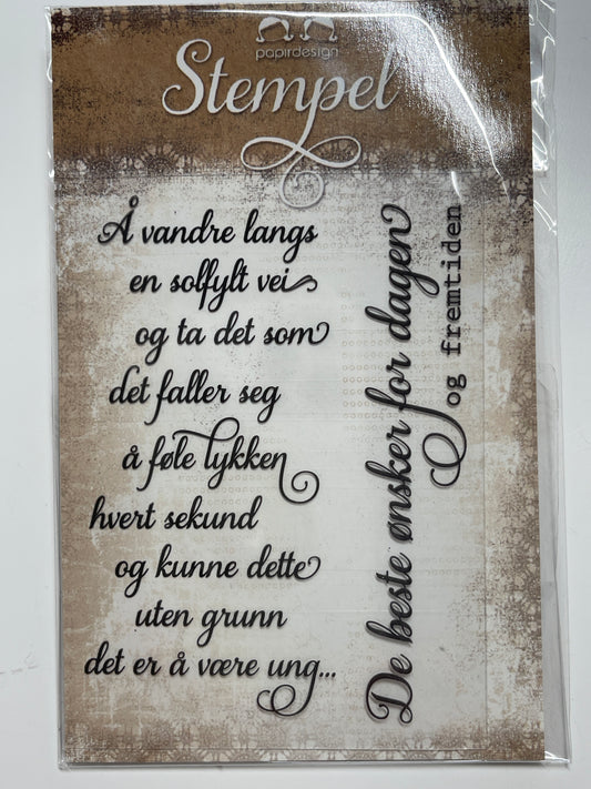 Papirdesign stempelplate - Å være ung  PD 13810