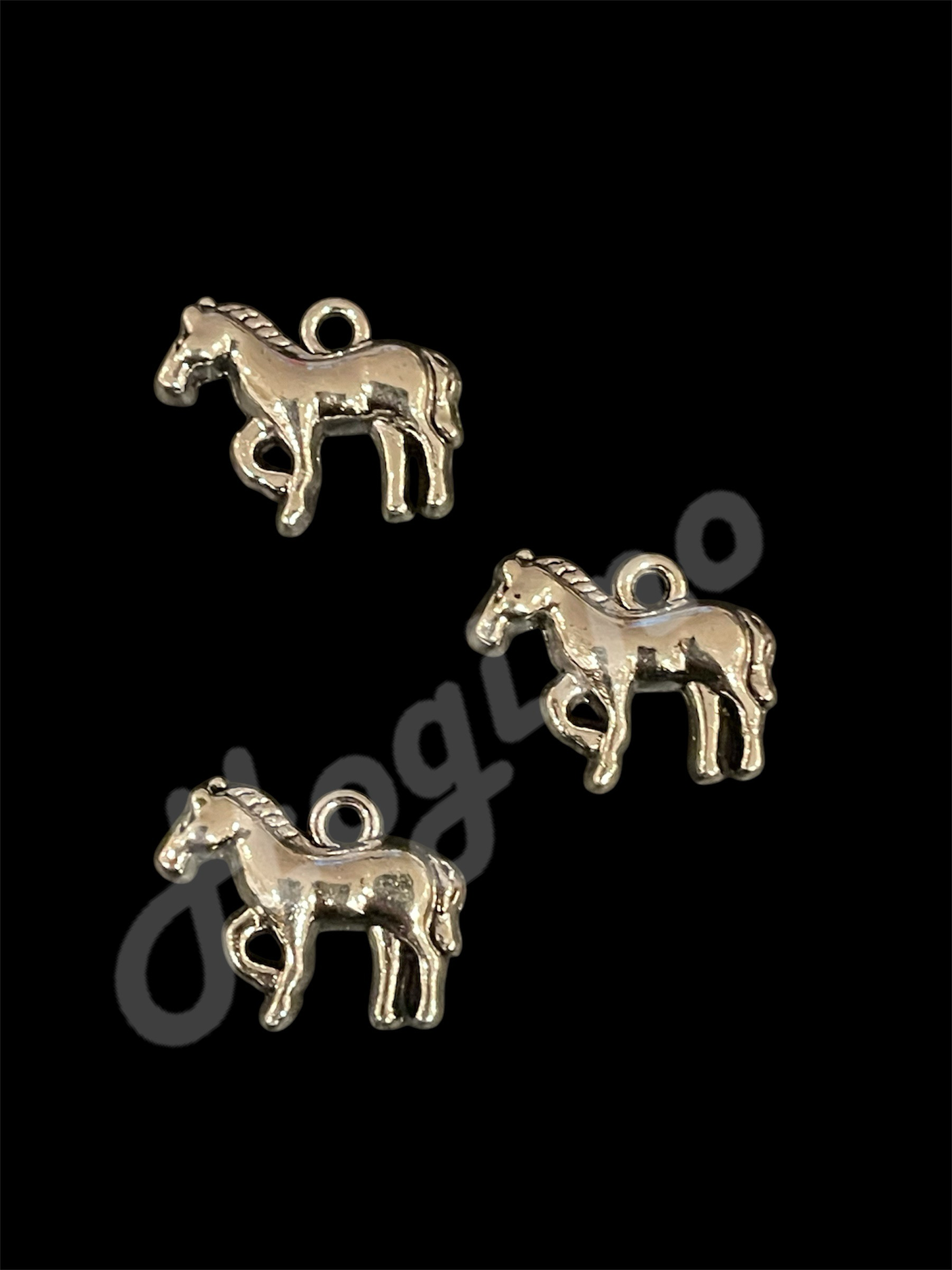 Charms - metall- sølvfarget  hest