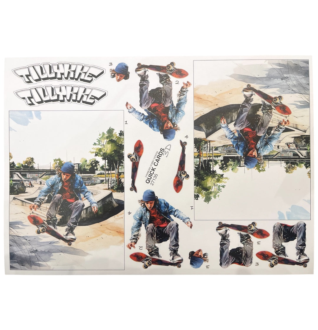 3D klippark - Skater ungdom/ gutt- skateboard 🛹