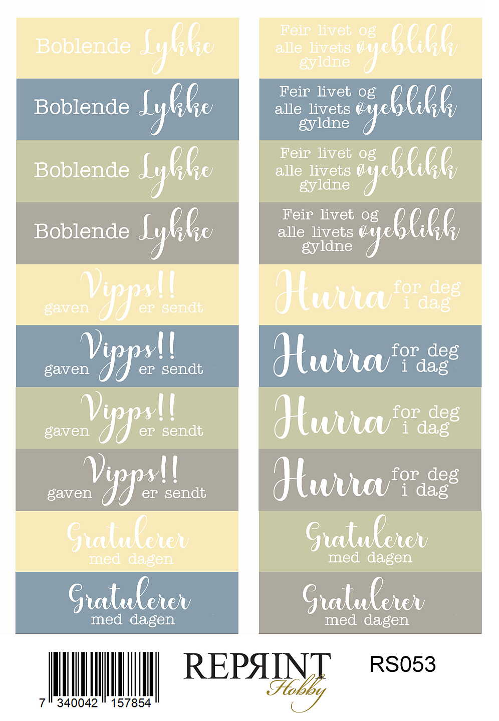NYHET! Stickers Reprint - Summer Meadow Norsk text - 11x16 cm