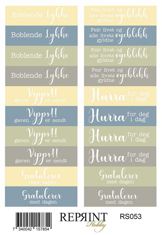 NYHET! Stickers Reprint - Summer Meadow Norsk text - 11x16 cm