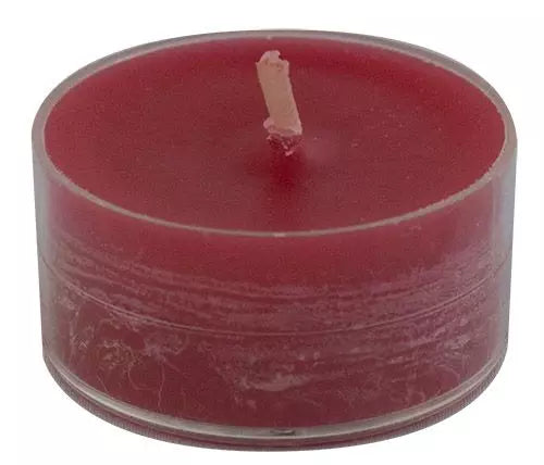 Telys - Rød - 12stk - 4t brenntid -gjennomsiktig plastkopp.